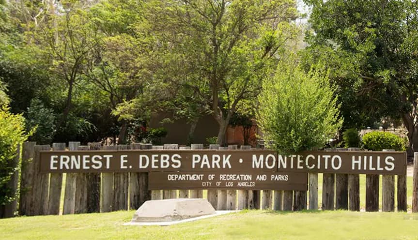 Entrance sign of Ernest E. Debs Regional Park, Montecito Heights