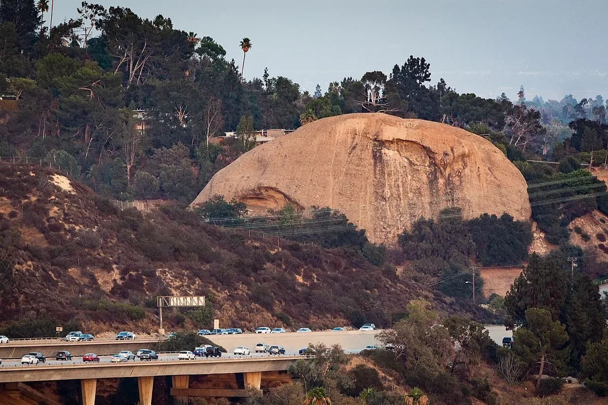 The Eagle Rock boulder that gives the neighbourhood its name