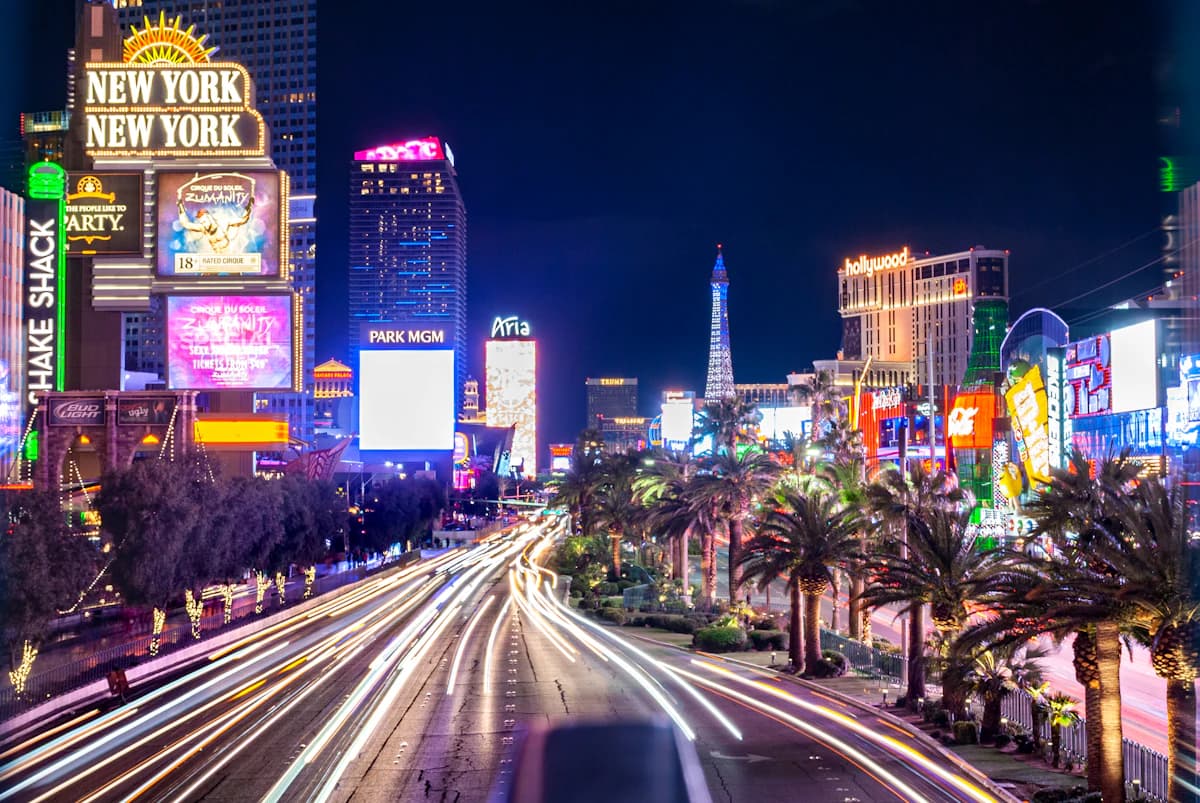Las Vegas Strip lit up at night