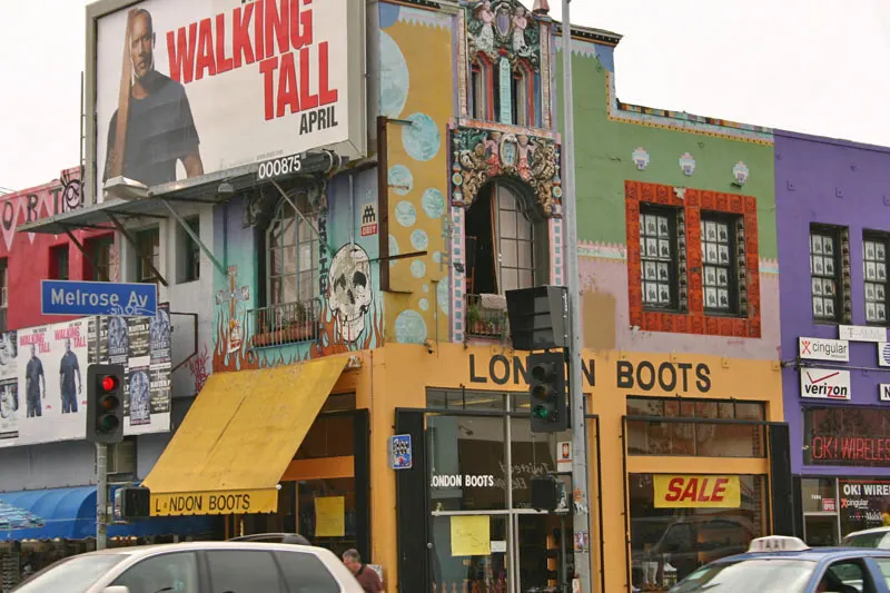 Colourful shopfronts on Melrose Avenue