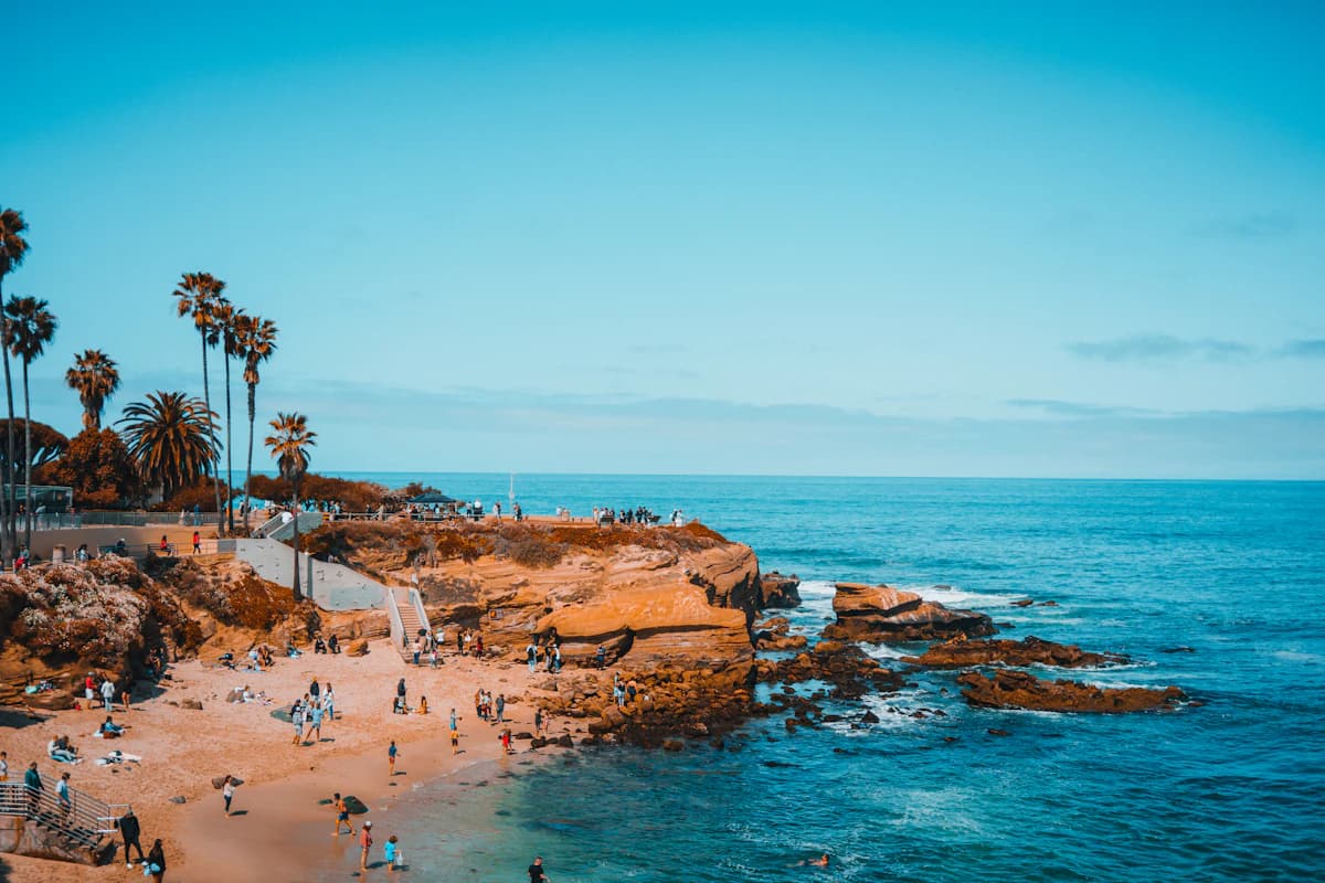 La Jolla Cove and turquoise water on the San Diego coast