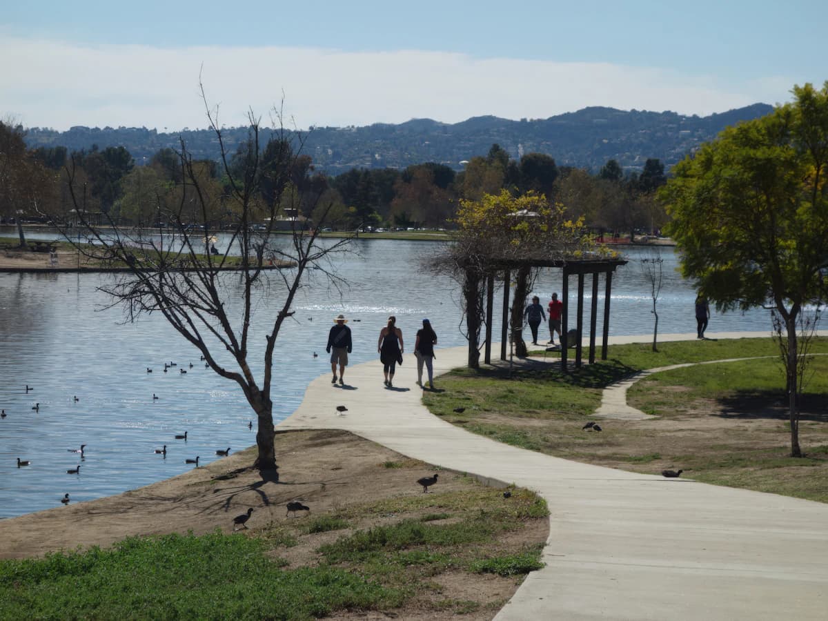 Walking path along the Silver Lake Reservoir