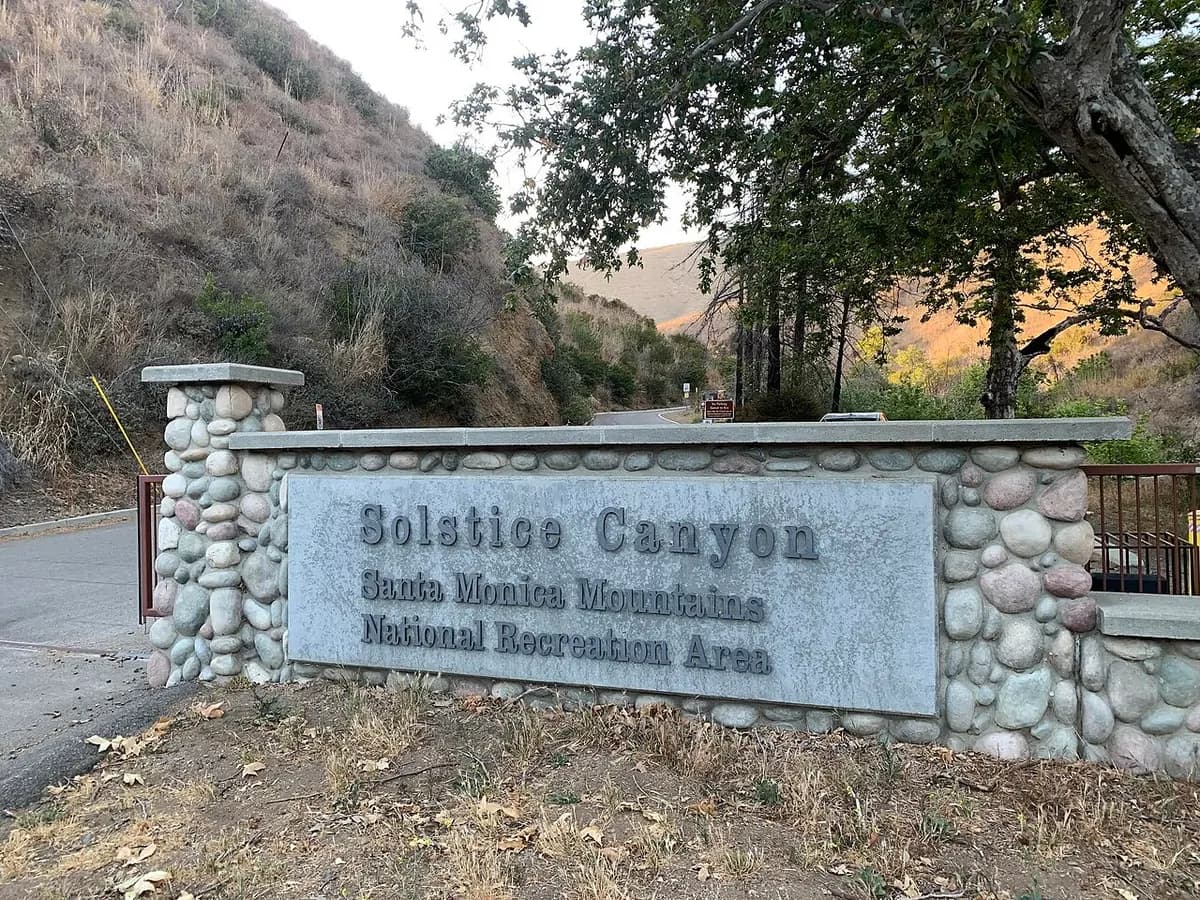 Entrance to Solstice Canyon in the Santa Monica Mountains, Malibu