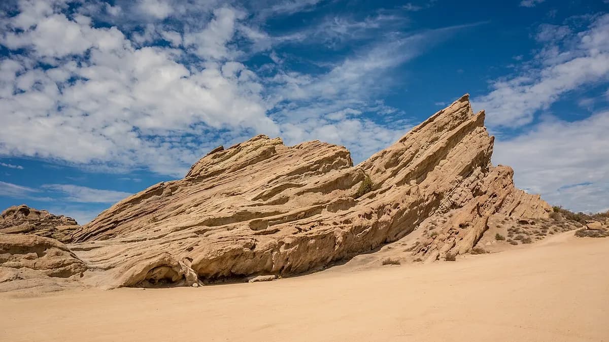Tilted sandstone formations at Vasquez Rocks Natural Area
